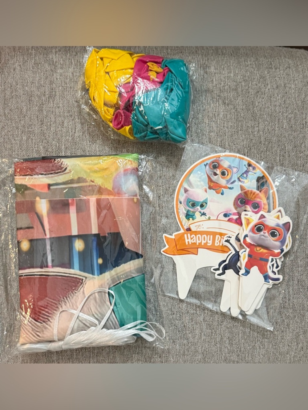 Colorful Disney Super Kitties Kids Birthday Party Supplies Set - Multicolor New